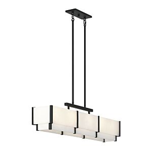 Orleans Five Light Linear Chandelier in Black Cashmere by Savoy House