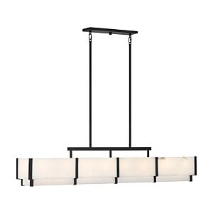 Orleans Eight Light Linear Chandelier in Black Cashmere by Savoy House