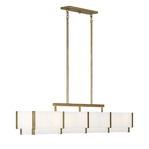 Orleans Eight Light Linear Chandelier in Distressed Gold by Savoy House