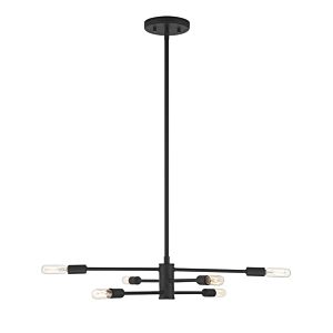 Lyrique Six Light Chandelier in Matte Black by Savoy House