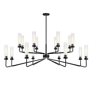 Baker 16-Light Chandelier in Matte Black