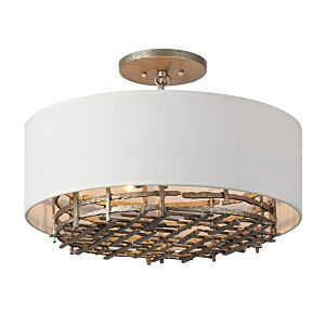 Cameo Four Light Convertible SemiFlush or Pendant in Campagne Luxe by Savoy House