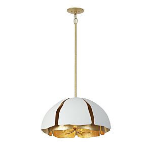 Brewster 5-Light Pendant in Cavalier Gold with Royal White