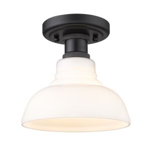 Carver BLK 1-Light Flush Mount in Matte Black