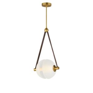 Dispatch LED Pendant in Natural Aged Brass by ET2