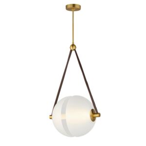 Dispatch LED Pendant in Natural Aged Brass by ET2