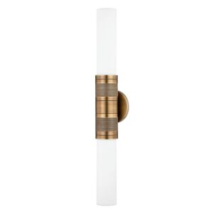 Liam Two Light Wall Sconce in Patina Brass by Troy Lighting