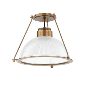 Glint One Light Semi Flush Mount in Patina Brass by Troy Lighting