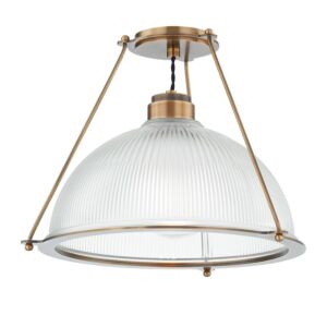 Glint One Light Semi Flush Mount in Patina Brass by Troy Lighting