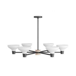 Thatcher Six Light Chandelier in White Gesso by Arteriors