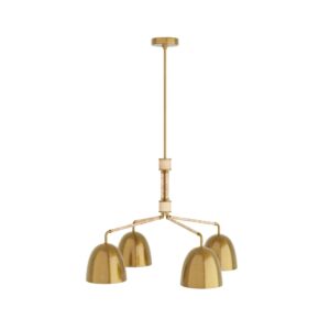 Worth Four Light Chandelier in Vintage Brass by Arteriors