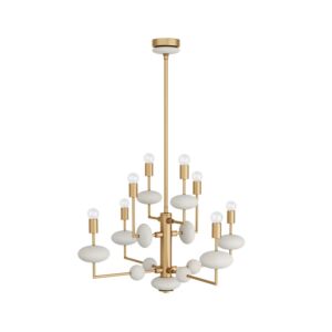 Vista Eight Light Chandelier in Antique Brass by Arteriors