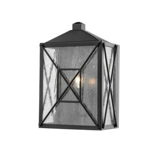 Caswell 1-Light Outdoor Wall Sconce in Powder Coated Black