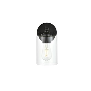 Mayson 1-Light Bathroom Vanity Light Sconce in Black and Clear