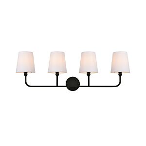 Colson 4-Light Bathroom Vanity Light Sconce in Black and Clear