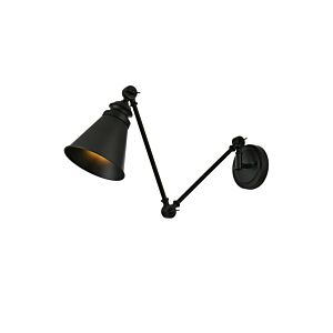 Ledger  Swing Arm Wall Sconce in Black by Elegant Lighting