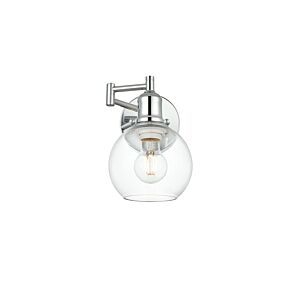 Davian  Swing Arm Wall Sconce in Chrome And Clear by Elegant Lighting