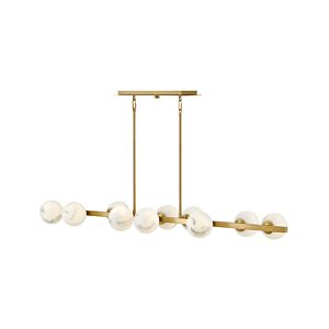 Selene 10-Light LED Linear Chandelier in Lacquered Brass