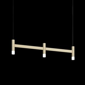 Systema Staccato 3-Light LED Linear Pendant in Brass Finish