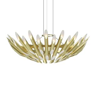 Chimes LED Pendant in Satin Brass by Sonneman