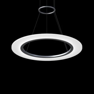 Arctic Rings LED Pendant in Bright Satin Aluminum by Sonneman