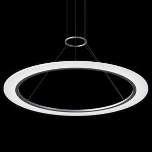 Arctic Rings LED Pendant in Bright Satin Aluminum by Sonneman