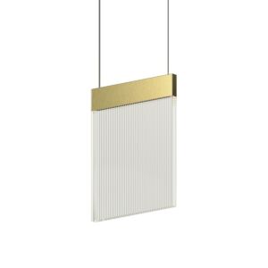 V Panels LED Pendant in Brass