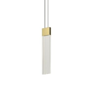 V Panels LED Pendant in Brass