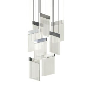 V Panels LED Pendant in Polished Chrome