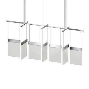 V Panels LED Pendant in Polished Chrome