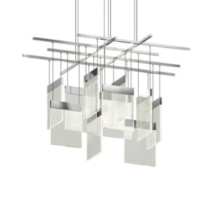 V Panels LED Pendant in Polished Chrome by Sonneman