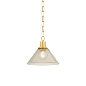 Anniebee One Light Pendant in Aged Brass by Mitzi