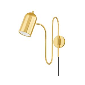 Romee One Light Wall Sconce in Aged Brass by Mitzi