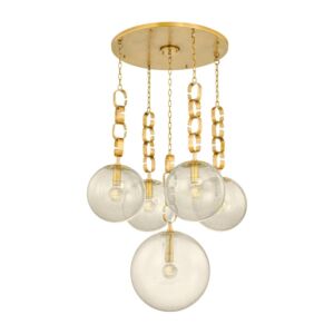 Nessa  Chandelier in Vintage Brass by Corbett Lighting