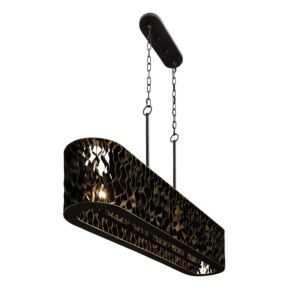 Estela Six Light Linear Pendant in Matte BlackFrench Gold by Varaluz