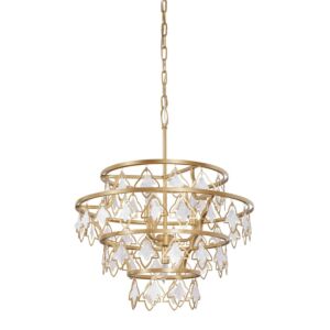 Fleur Four Light Chandelier in French Gold by Varaluz