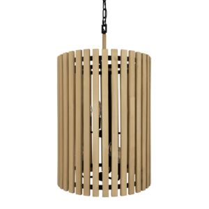 Suratto Six Light Foyer Pendant in Matte BlackHoney Blonde by Varaluz