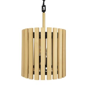 Suratto Two Light Pendant in Matte BlackHoney Blonde by Varaluz