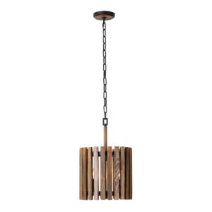 Suratto Two Light Pendant in Matte BlackMedium Walnut by Varaluz