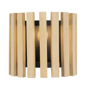 Suratto One Light Wall Sconce in Matte BlackHoney Blonde by Varaluz