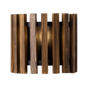 Suratto One Light Wall Sconce in Matte BlackMedium Walnut by Varaluz