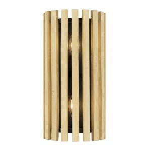 Suratto Two Light Wall Sconce in Matte BlackHoney Blonde by Varaluz