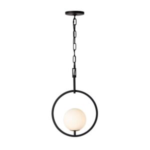 Stopwatch One Light Pendant in Matte BlackFrench Gold by Varaluz