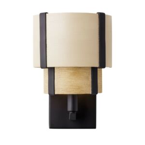 Blonde Moment One Light Wall Sconce in Matte BlackHoneyMedium Oak by Varaluz