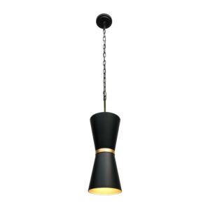 Mad Hatter Two Light Pendant in Matte BlackFrench Gold by Varaluz