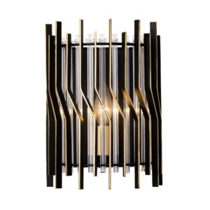 Park Row One Light Wall Sconce in Matte BlackFrench Gold by Varaluz