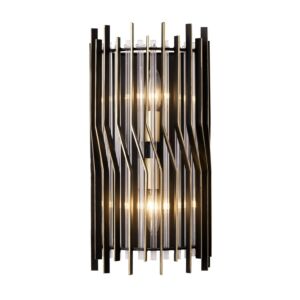 Park Row Two Light Wall Sconce in Matte BlackFrench Gold by Varaluz