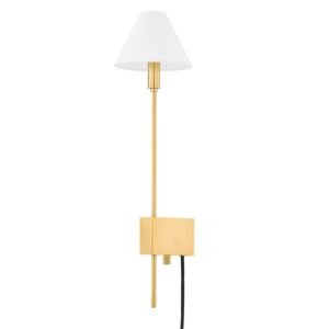 Teaneck 1-Light Wall Sconce in Aged Brass