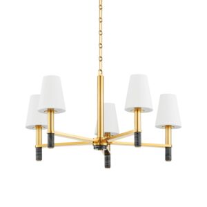 Montreal 5-Light Chandelier in Aged Brass