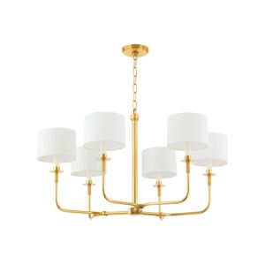 Paramus 6-Light Chandelier in Aged Brass